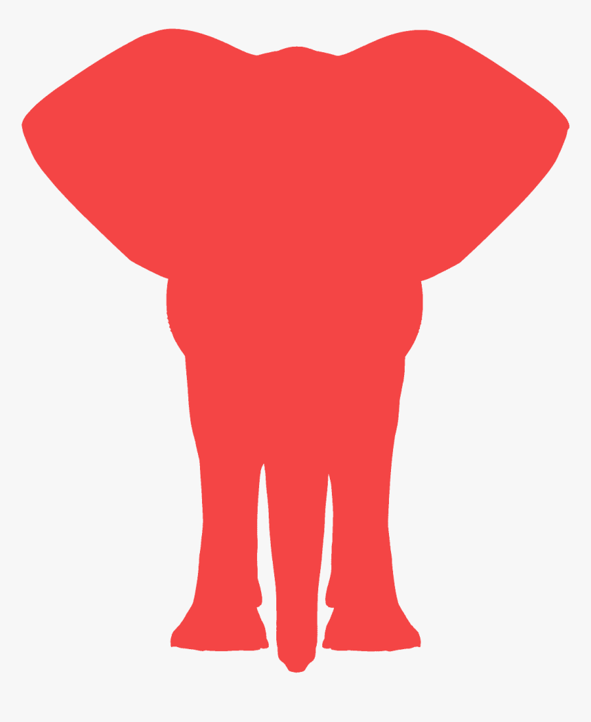 Elephant Silhouette Front View, HD Png Download