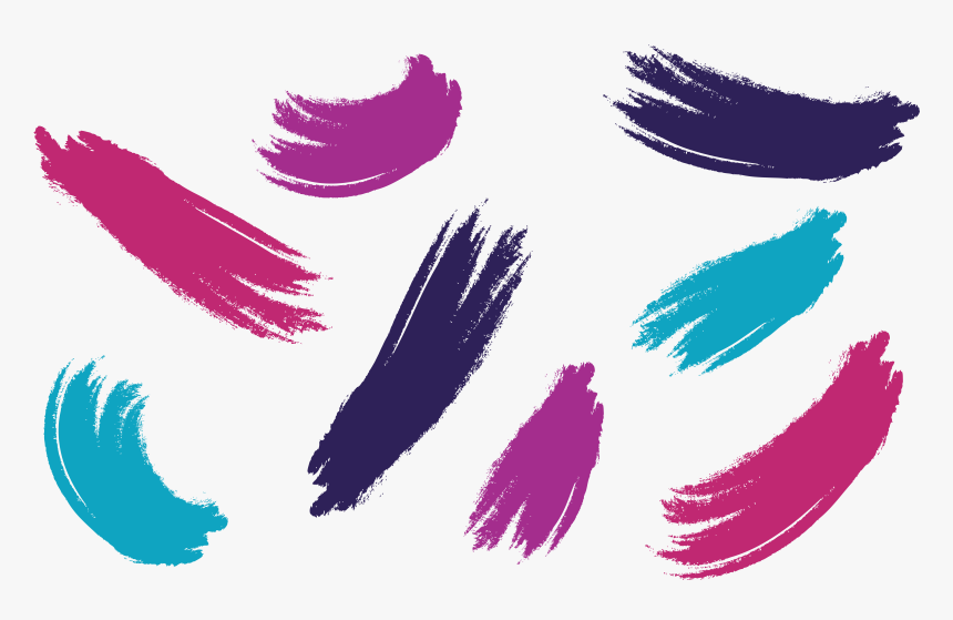 Coloring Brush Stroke Vector, Pink, Blue, Dark Blue - Paint Stroke Png Dark Pink, Transparent Png