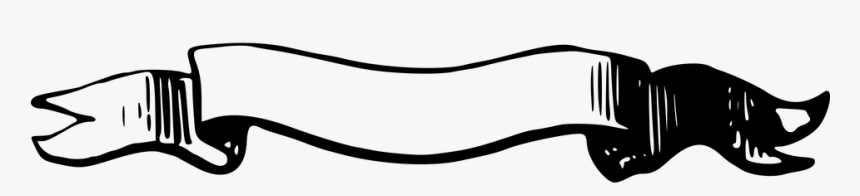 Banner Vector Black And White Png - Black White Ribbon Banner Clipart, Transparent Png