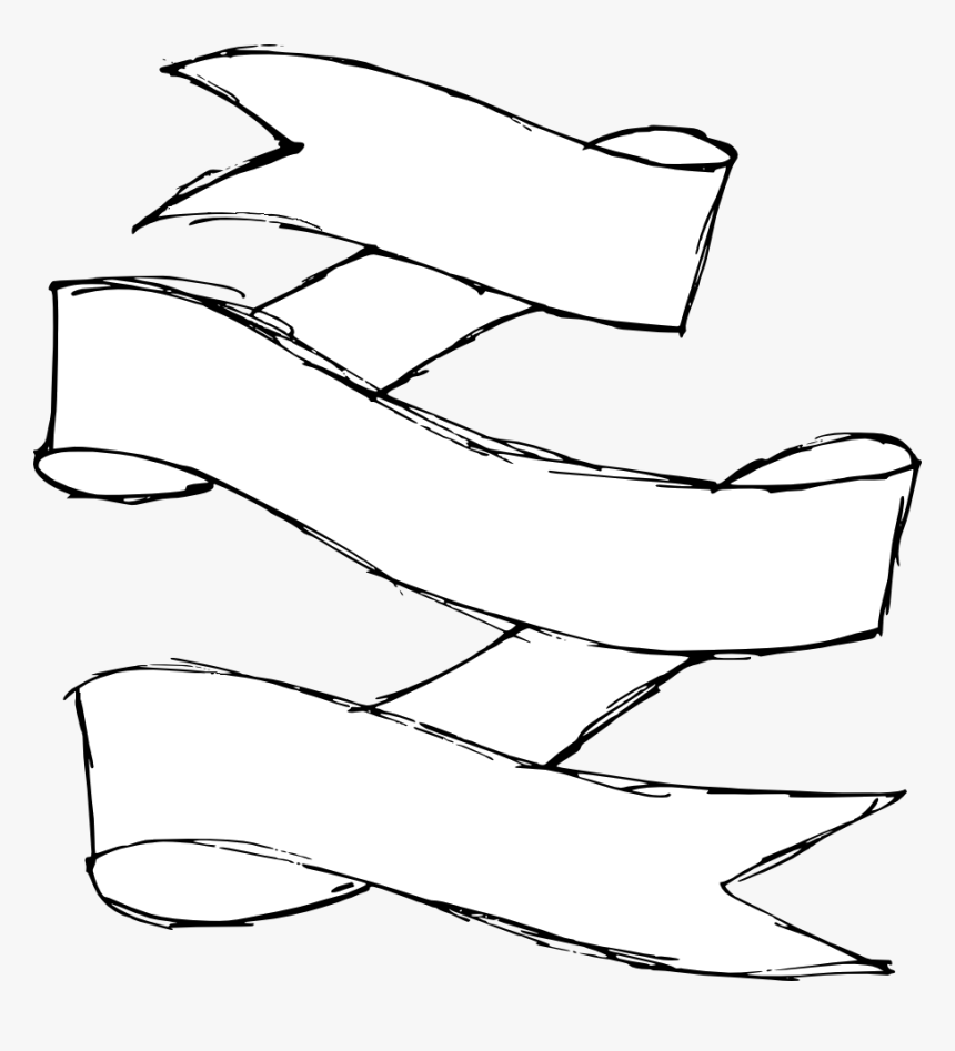 Clip Art Black And White Banners - Illustration, HD Png Download