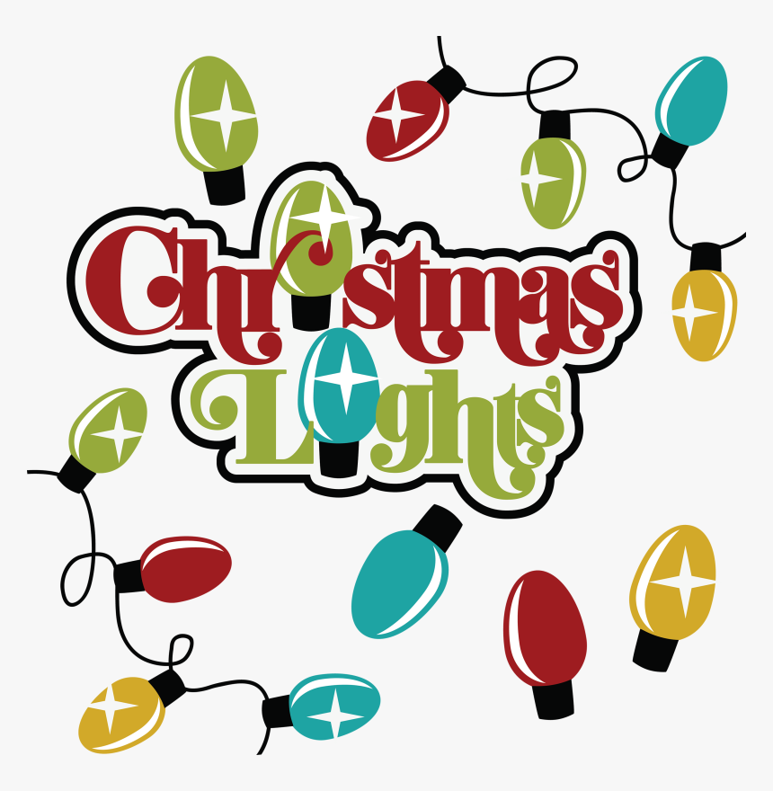 Christmas Lights Collection Png Clipart - Christmas Lights Scrapbook Title, Transparent Png