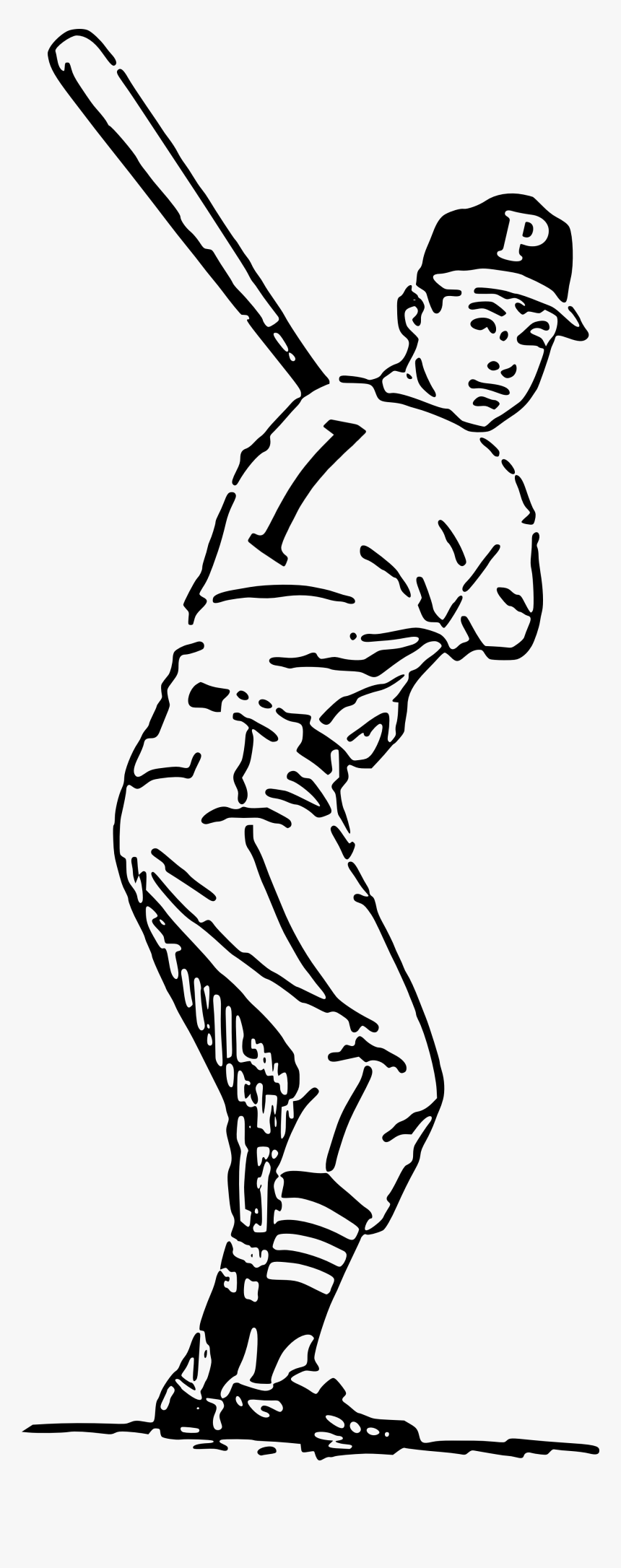 Transparent Baseball Background Png - Baseball Player Batting Clipart, Png Download