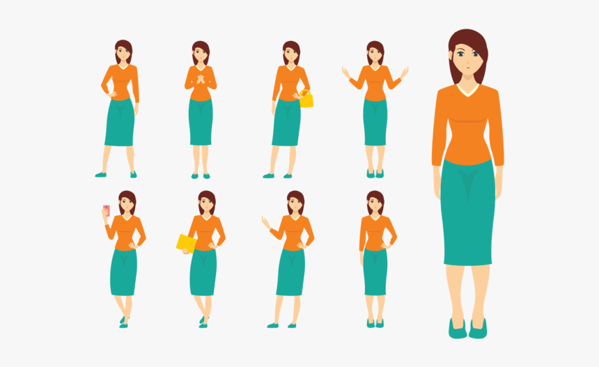 Mujer Vectors - Vector Secretary, HD Png Download