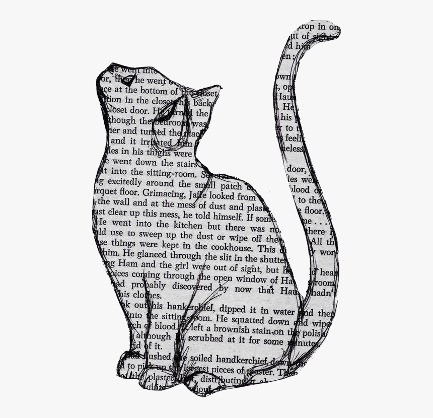 Cat In Png✂️ - Book Cat Art, Transparent Png