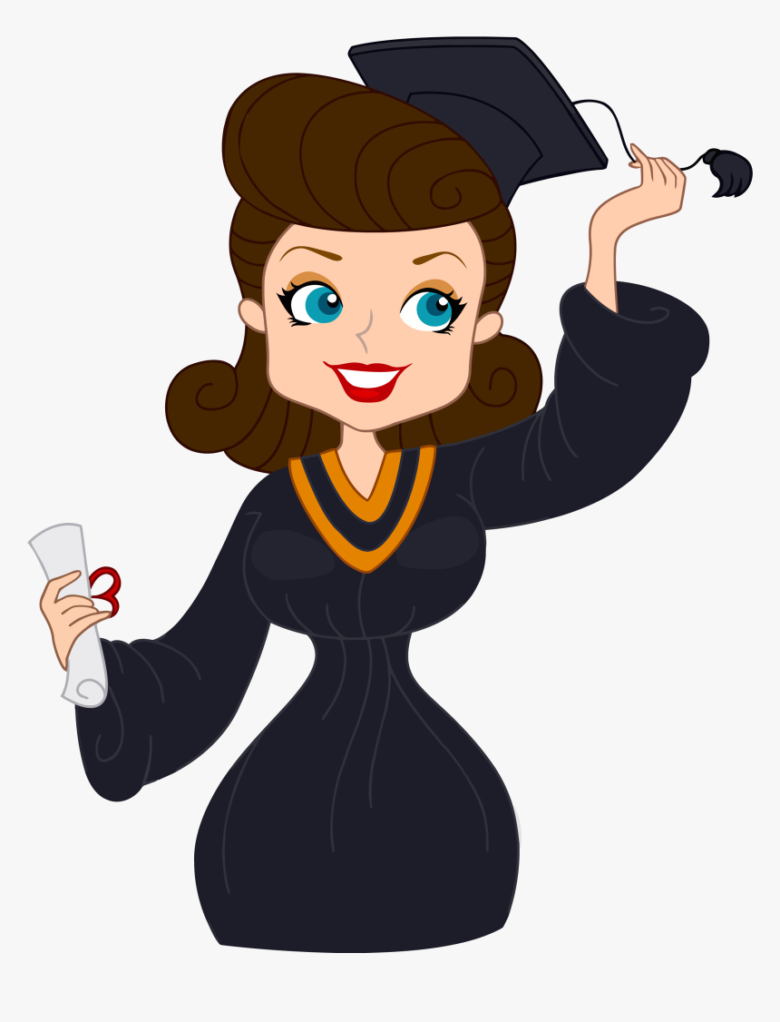 Graduation Clip Art Free Printable - Girl Who Graduate Clipart, HD Png Download
