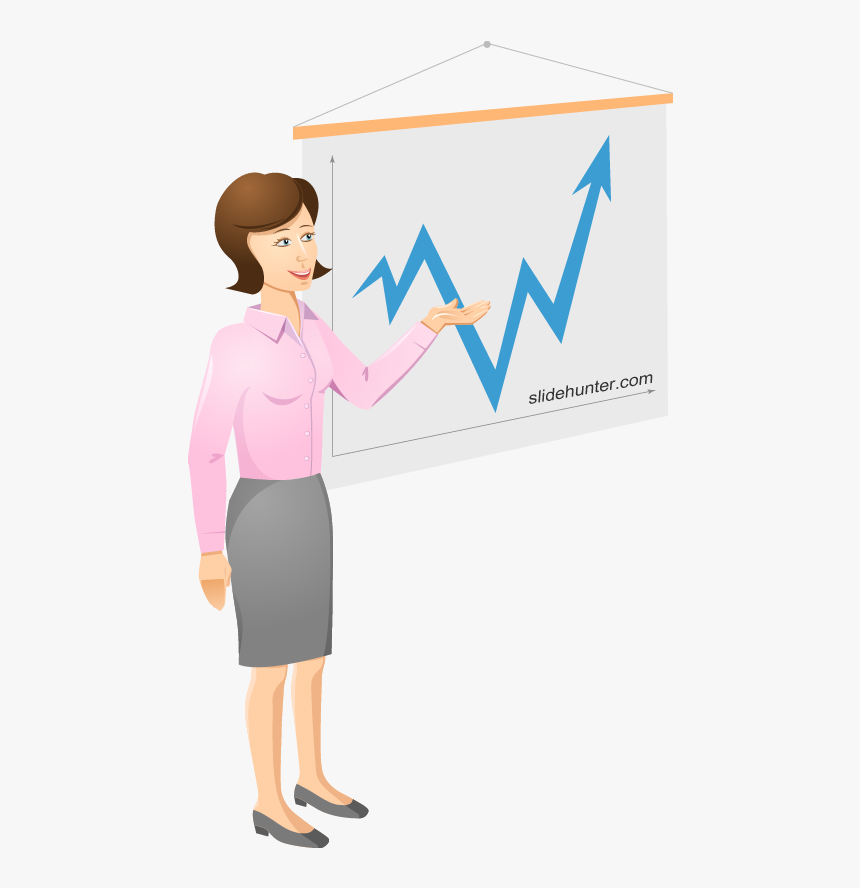 Free Vector Business Woman Vector Presentation - Cartoon, HD Png Download