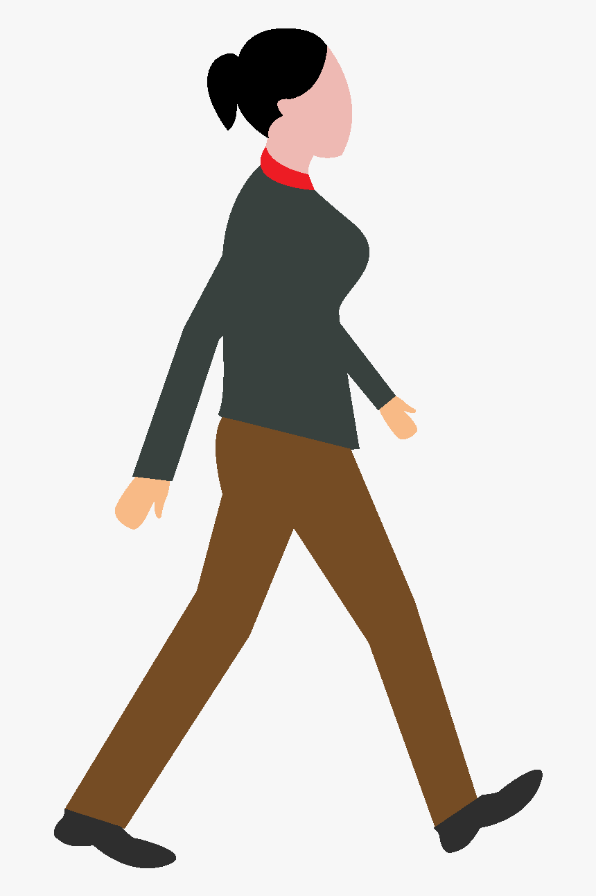 Woman Walking Vector Png , Png Download - Cartoon Woman Walking, Transparent Png