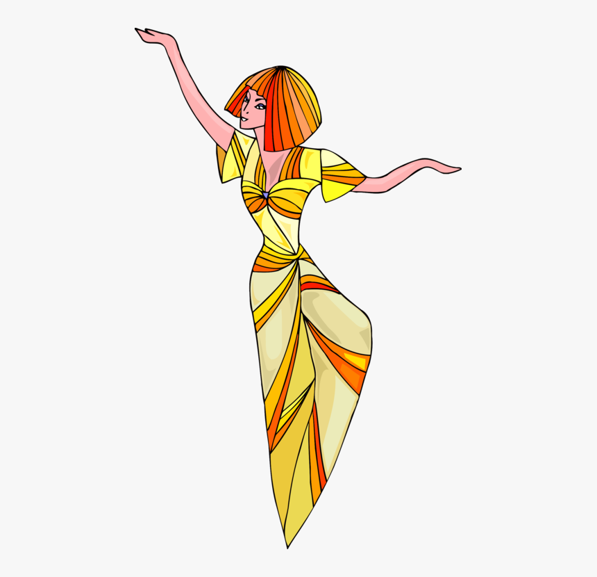 Line Art,fashion Illustration,woman - Dance, HD Png Download
