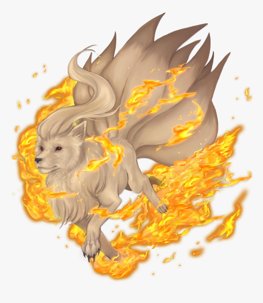 Fire Png Video - Fire Ninetales Art, Transparent Png