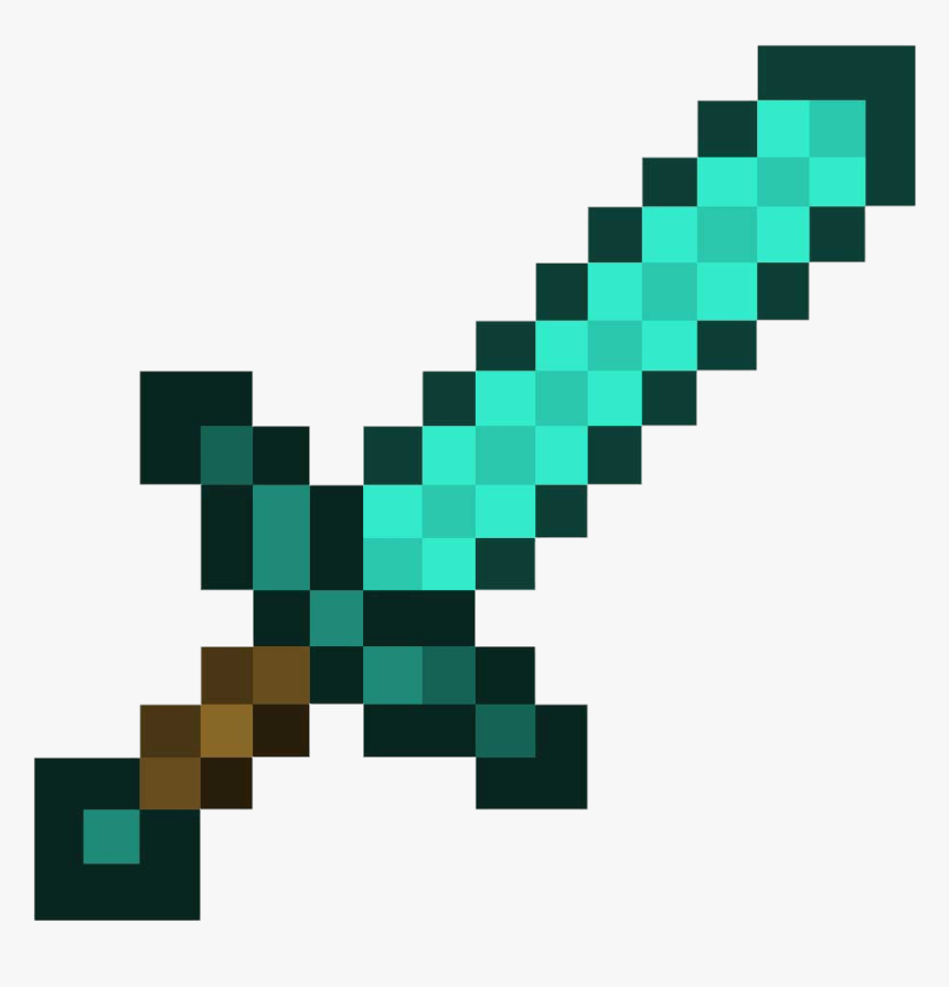 Diamond Sword, One Of The Best Weapons In Minecraft - Minecraft Diamond Sword, HD Png Download