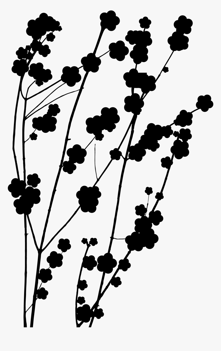 Plant Flower Leaf Pattern Stem Twig Clipart - Silhouette, HD Png Download