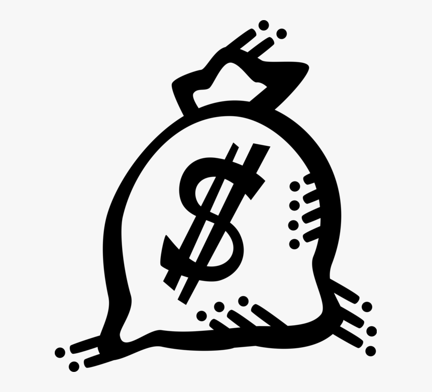Vector Illustration Of Money Bag, Moneybag, Or Sack, HD Png Download