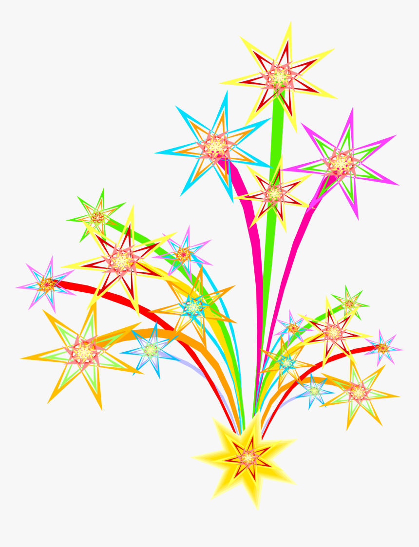 Bonfire Display Pencil And In Color - New Years Fireworks Clip Art, HD Png Download