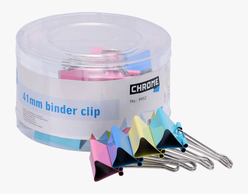 Chrome Binder Clip 41mm 24 Pc Jar Box Of 2, HD Png Download
