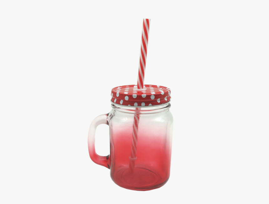 Zb Mason Jar In Red Gradient - Drinking Straw, HD Png Download