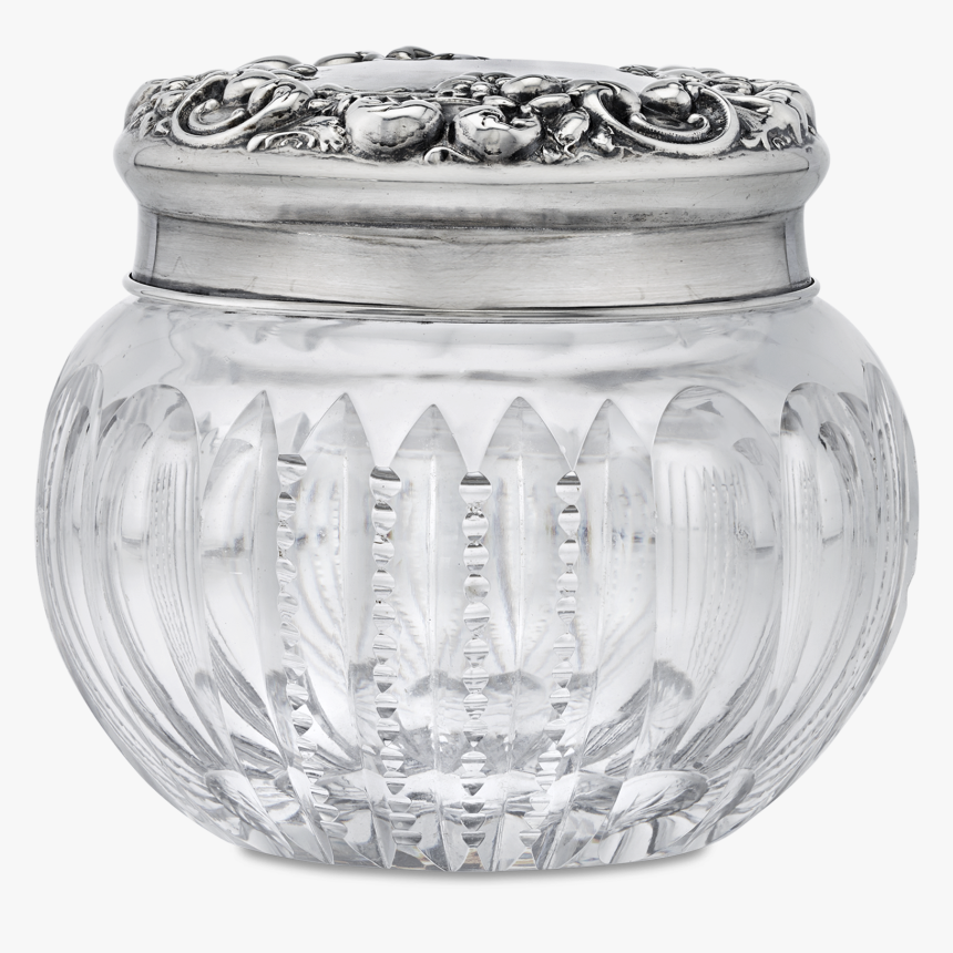 Cut Glass And Silver Powder Jar - Vase, HD Png Download