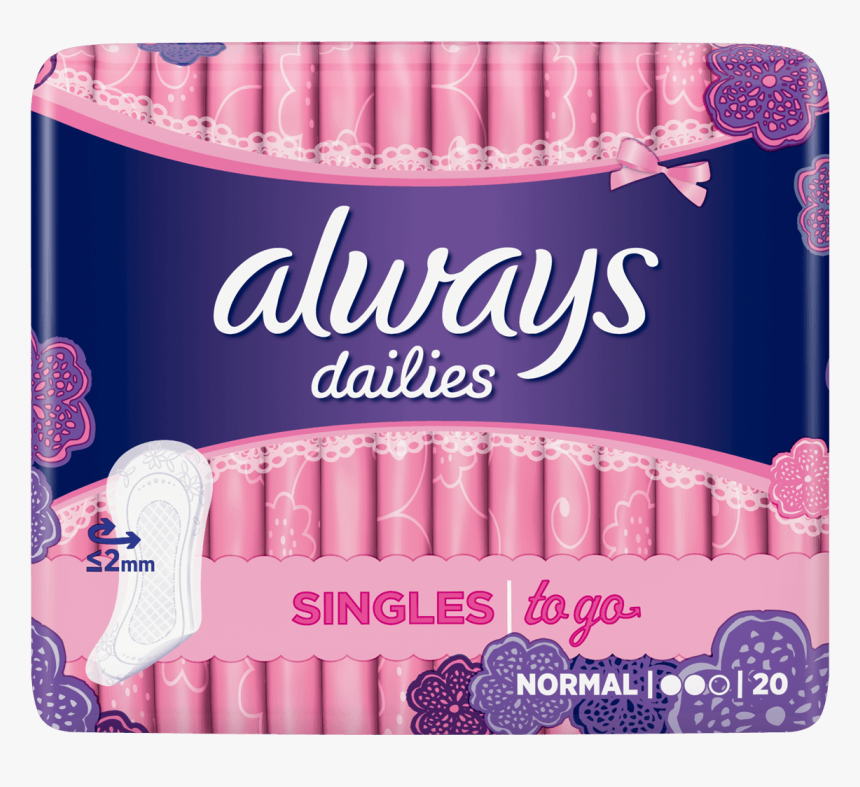 Always Dailies Singles To Go Pantyliners - Always Dailies Singles To Go, HD Png Download