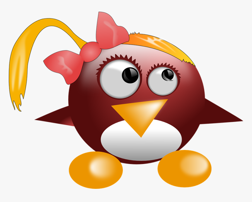 Penguin, Tux, Animal, Cute, Linux, Mascot, Logo, Girl - Female Tux Penguin, HD Png Download