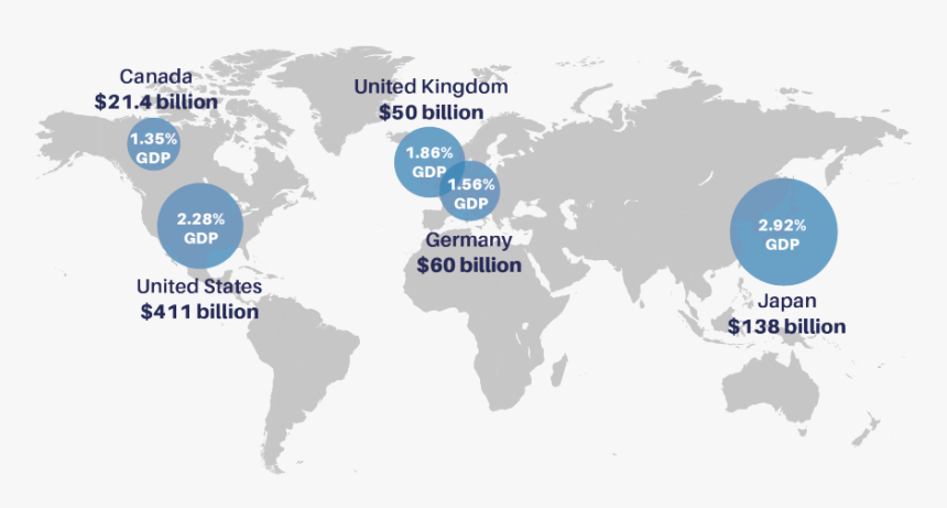 Map Showing Economic Costs Of Insufficient Sleep - World Map, HD Png Download