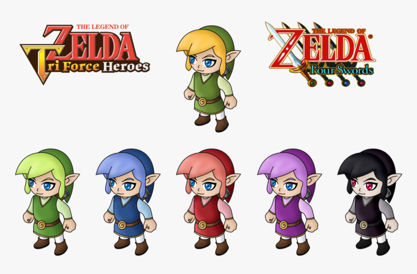 Triforce Drawing Heroes Graphic Freeuse - Four Swords And Triforce Heroes, HD Png Download