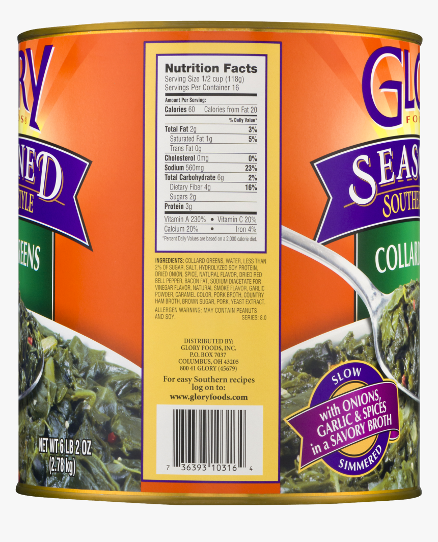 Glory Collard Greens Nutrition Facts, HD Png Download