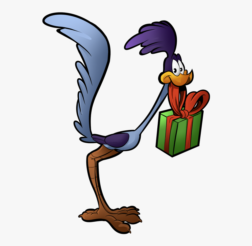 Road Runner Holding Christmas Present - Looney Tunes Road Runner And Coyote, HD Png Download