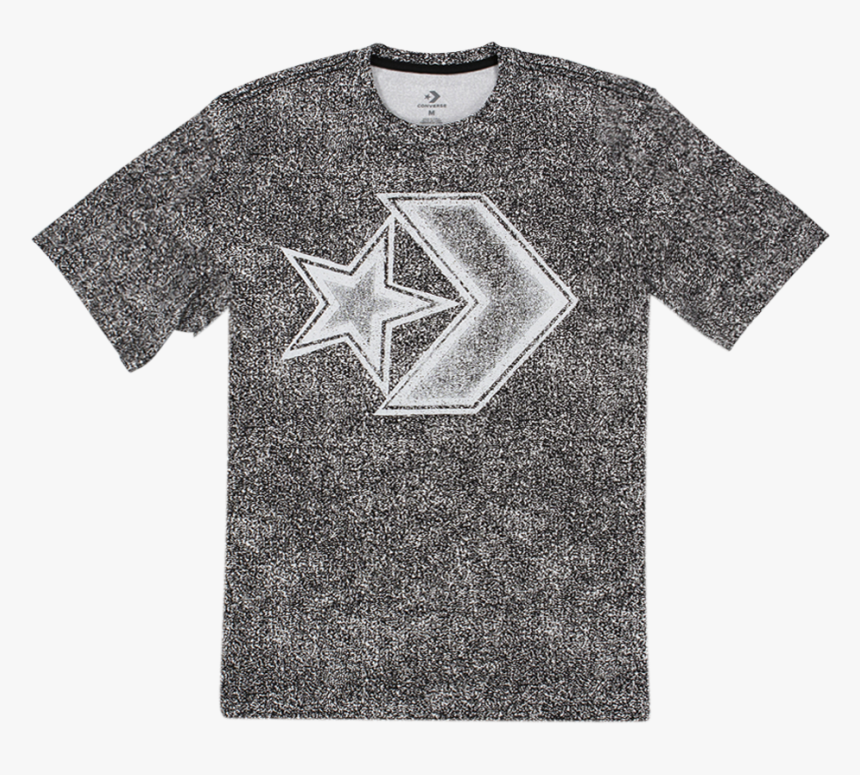 Men Converse Distressed Star Chevron T Shirt Black - Star, HD Png Download