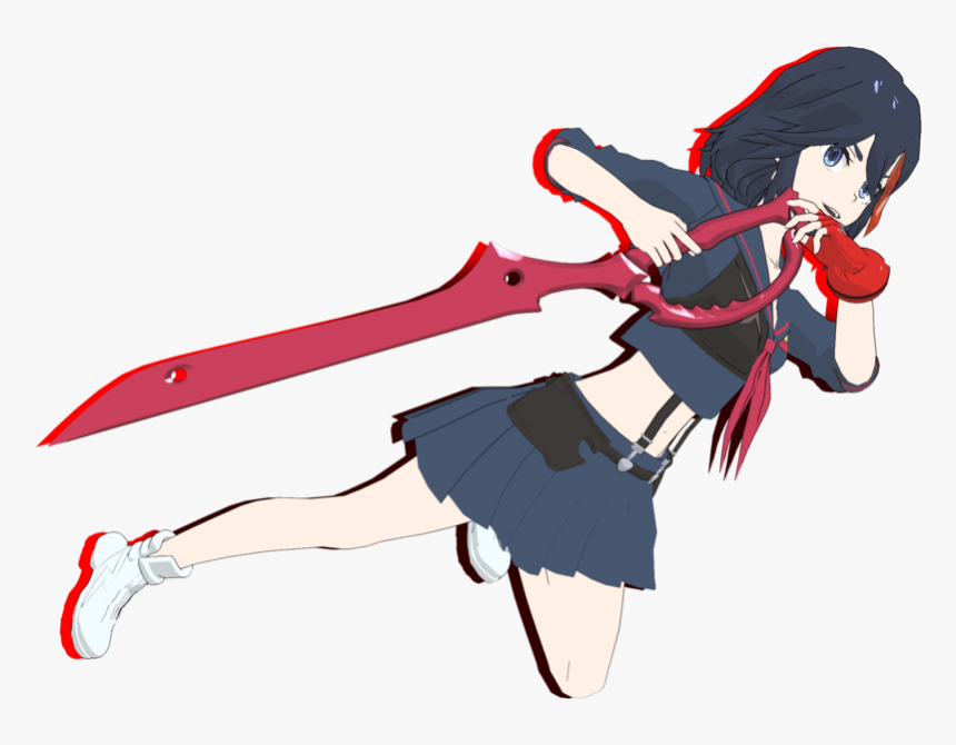 Ryuko Matoi Cartoon Fictional Character Weapon Anime - Ryuko Kill La Kill Mmd, HD Png Download