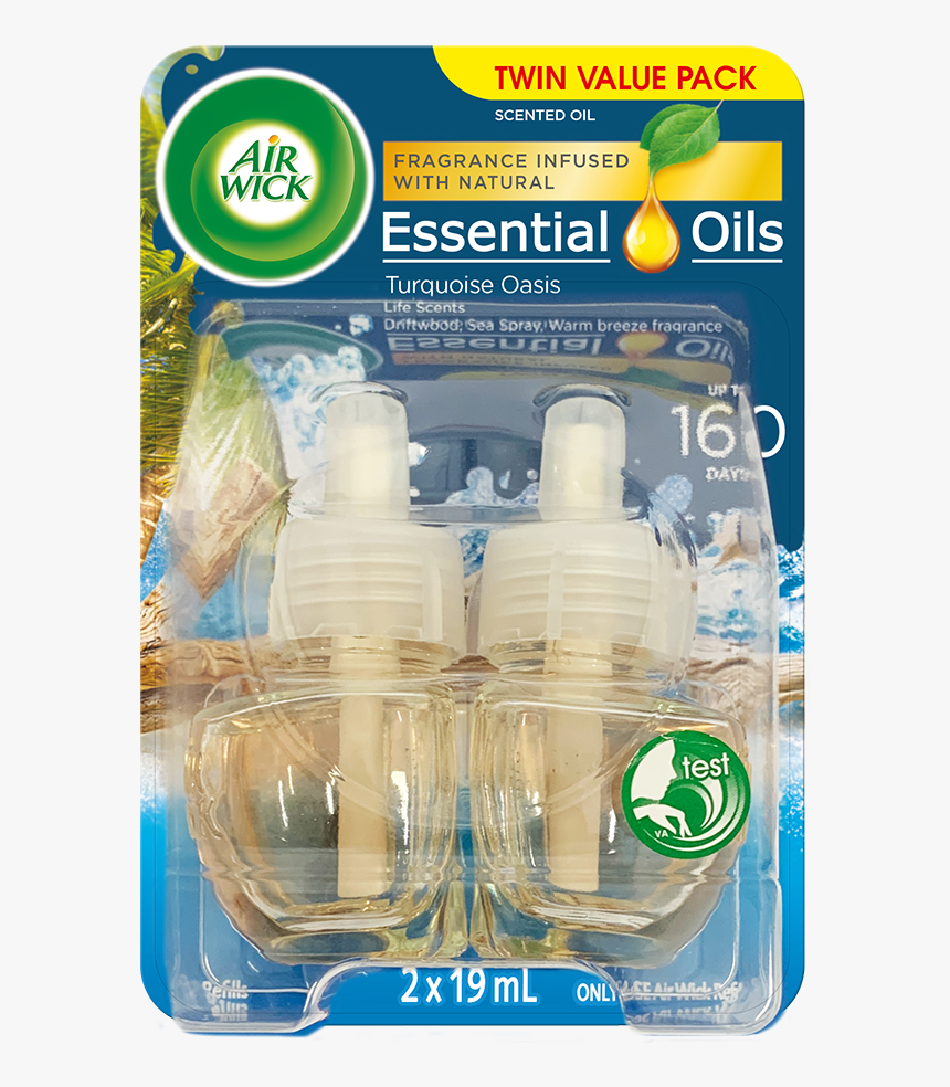 Air Wick Essential Oils Plug In Turquoise Oasis Twin - Plastic Bottle, HD Png Download
