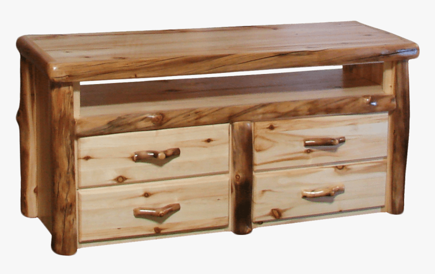 Aspen Log 4 Drawer Tv Stand - Log Tv Stand, HD Png Download
