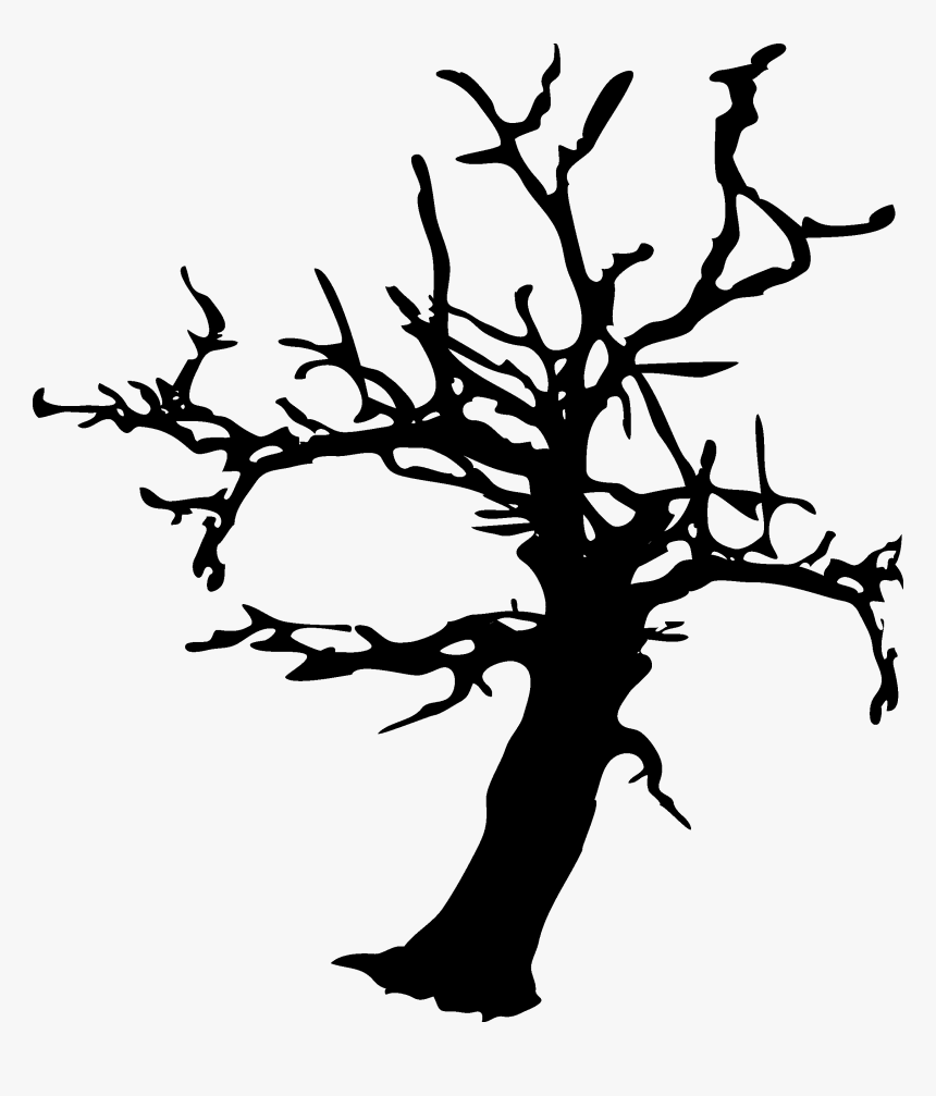 Black Halloween Tree Png Download - Halloween Tree Silhouette Png, Transparent Png