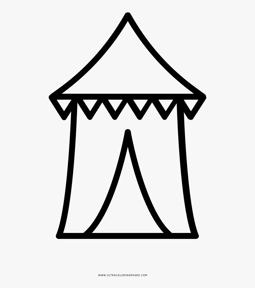 Carnival Tent Coloring Page - Carnival Tent Black Png, Transparent Png