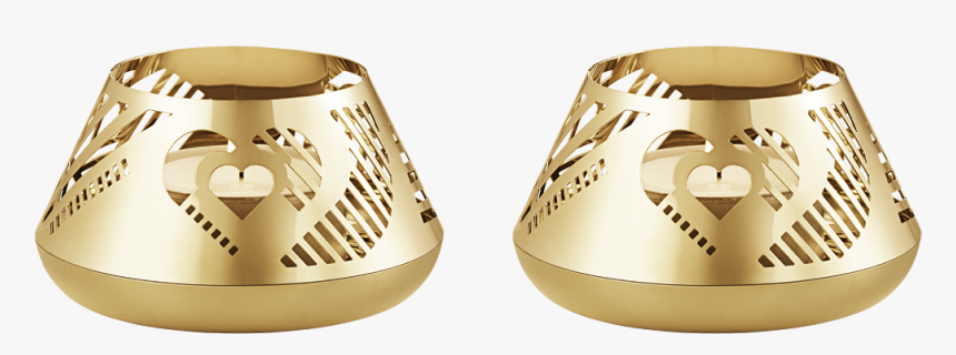 2019 Tea Light Heart, 2 Pieces - Georg Jensen Fyrfadsstager Guld, HD Png Download
