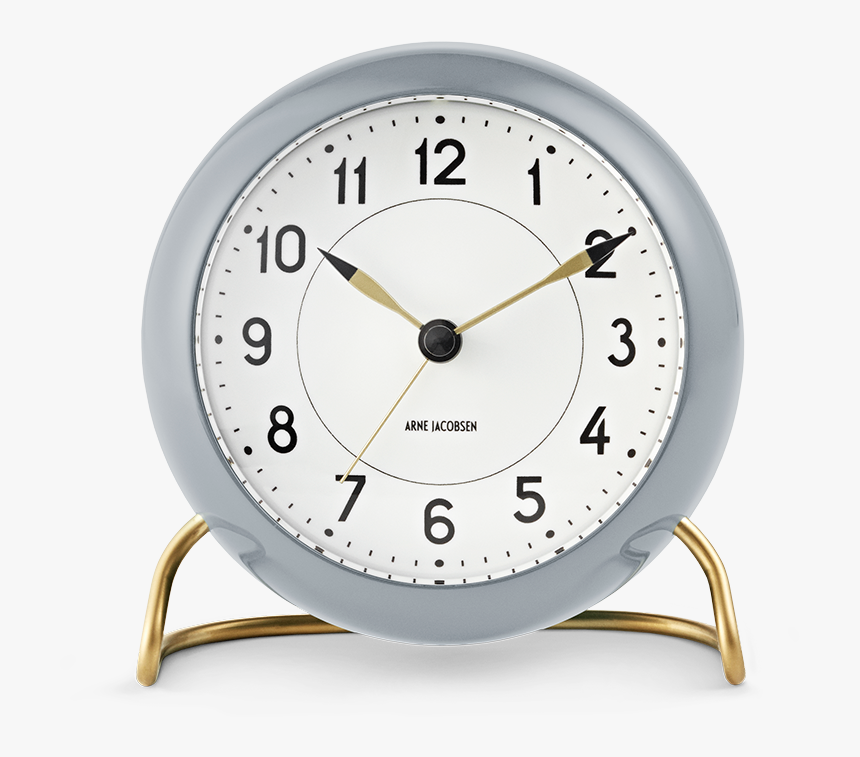 Station Table Alarm Clock, Grey/gold, By Arne Jacobsen - Alarm Table Clock, HD Png Download