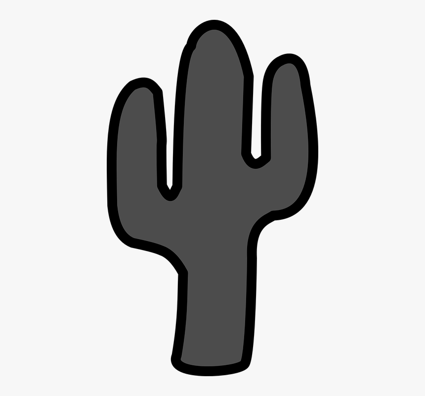 Cactus Silhouette Clipart - Cactus Clipart Silhouette, HD Png Download