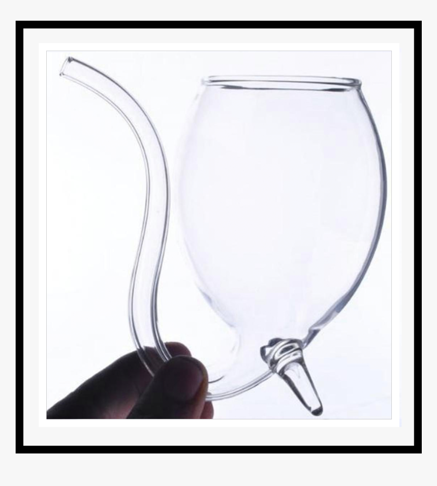 2pcs Wine Glass Cup With Straw - Wine Glass, HD Png Download