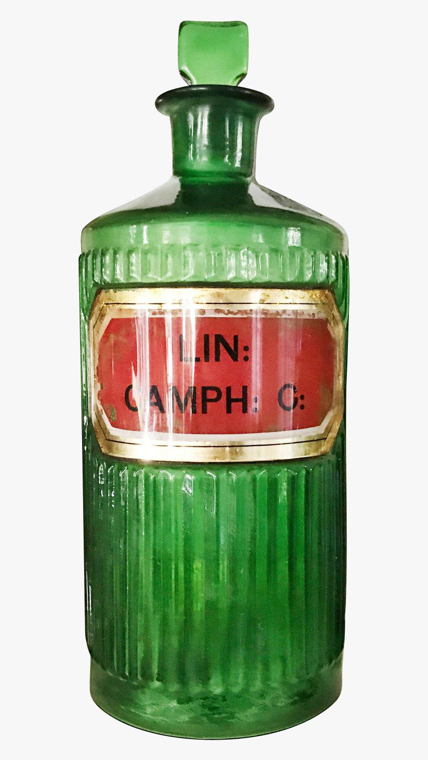 Antique English Label Under Glass Poison Bottle - Glass Bottle, HD Png Download