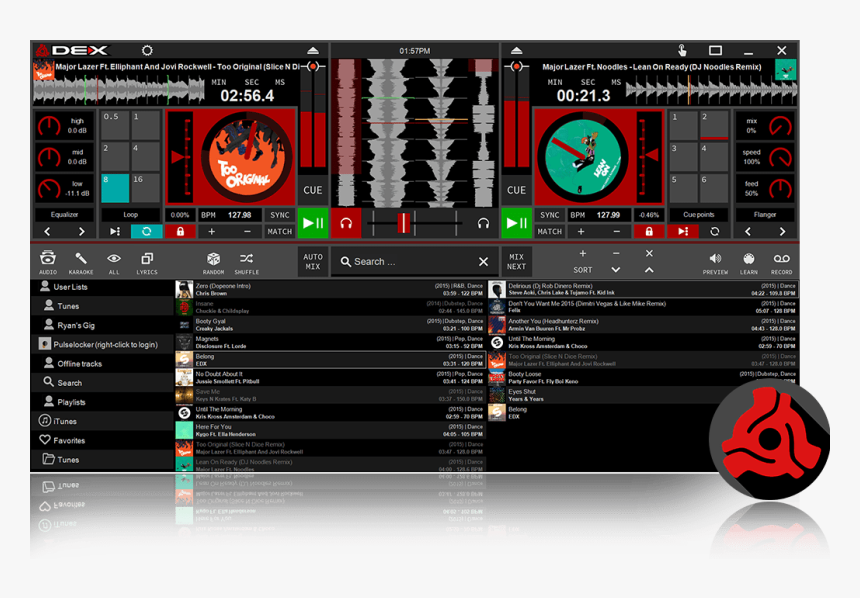 Dex 3 Red Dj Mixing Software Main - Pcdj Dex Dj Software, HD Png Download