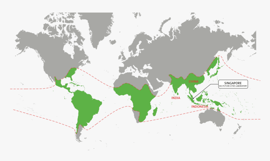 Transparent Bamboo Border Png - Nairobi In World Map, Png Download