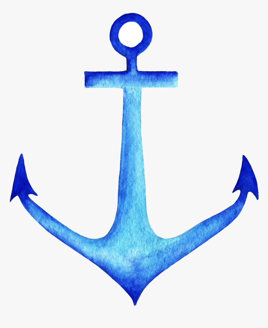Blue Anchor Png - Anchor Watercolor Png, Transparent Png