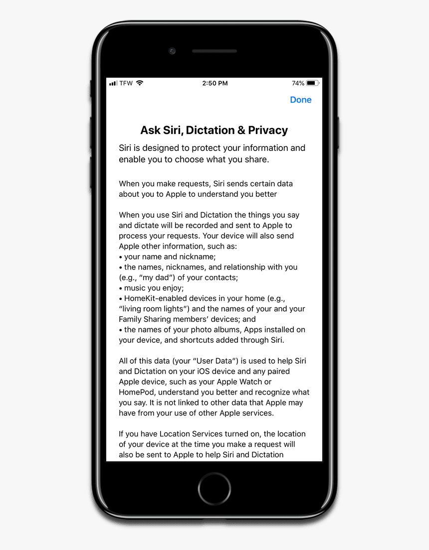 Reset Siri By Going Into Settings, As Shown In This - Ios Terms Agreement In Apps, HD Png Download