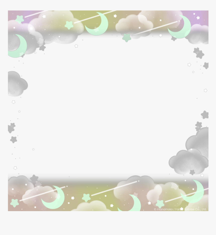 #cloud #clouds #border #frame #pink #pastel #stars, HD Png Download