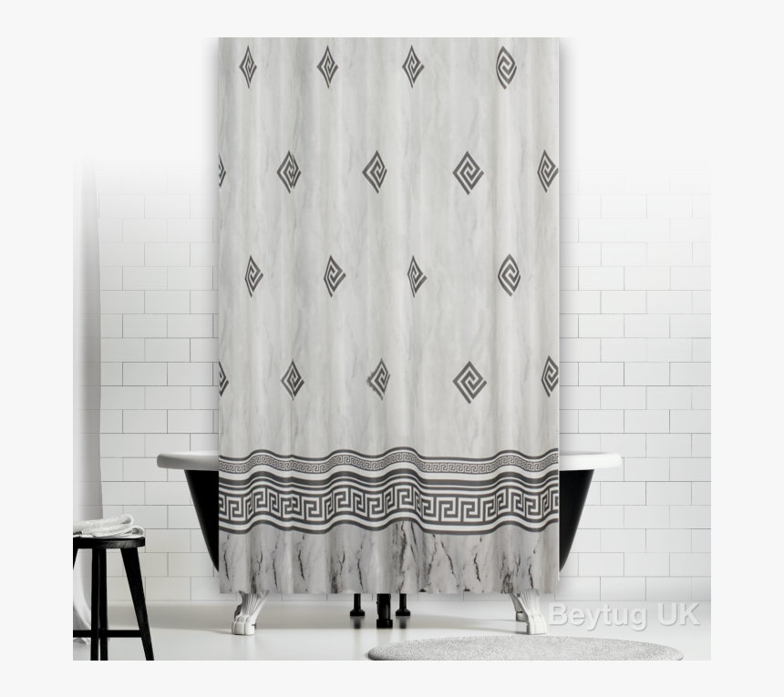 Transparent White Curtains Png - Duschvorhang Textil Grau, Png Download