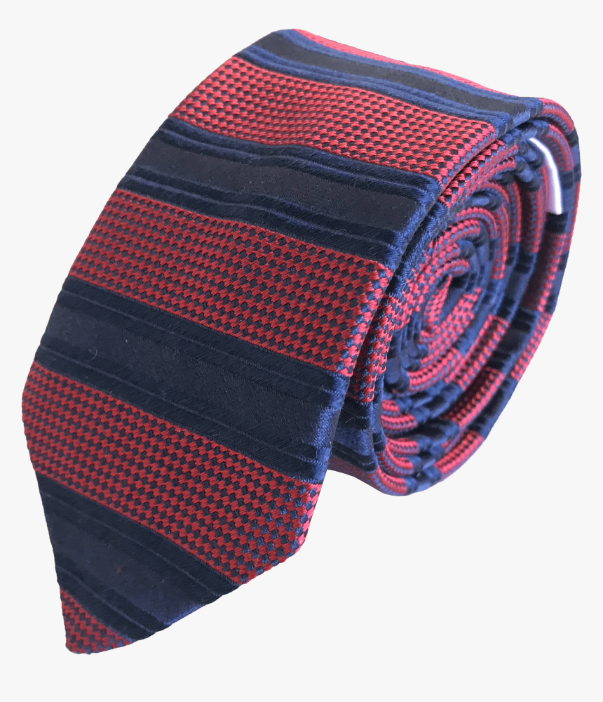 Silk Skinny Tie With Equally Spaced Stripes In Red - Paisley, HD Png Download