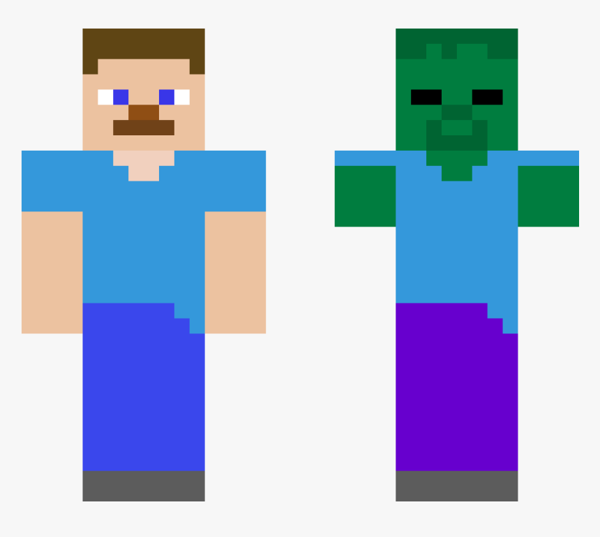 Minecraft Simple Steve Skin, HD Png Download