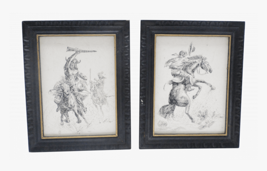 Western Cactus Drawings Cartoon Landscape Country Drawing - Picture Frame, HD Png Download