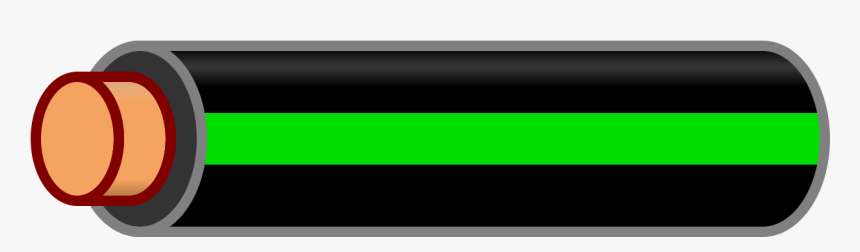 Wire Black Green Stripe - Black Wire With Red Stripe, HD Png Download
