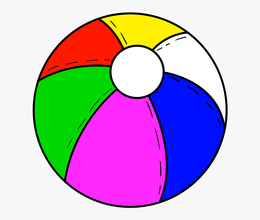 How To Draw Beach Ball - Circle, HD Png Download