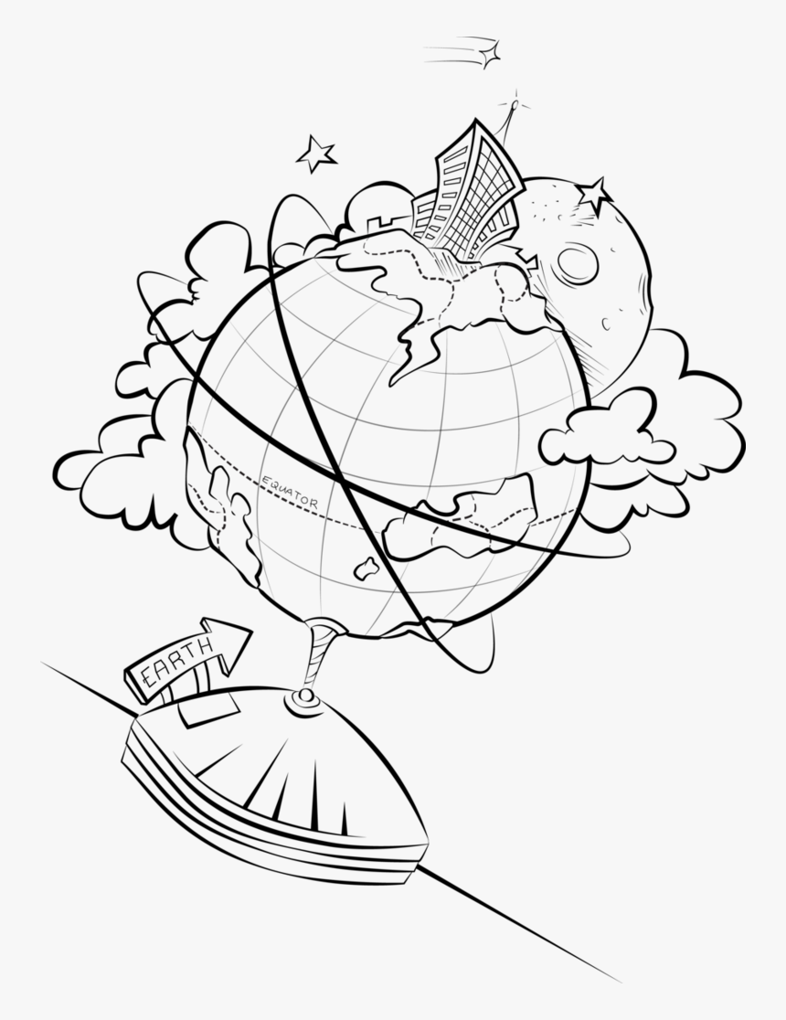 Transparent Globe Drawing Png - Earth Drawing, Png Download