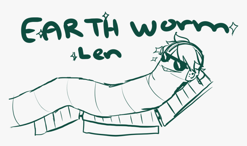 Worm Drawing Earth - Earthworm Len, HD Png Download